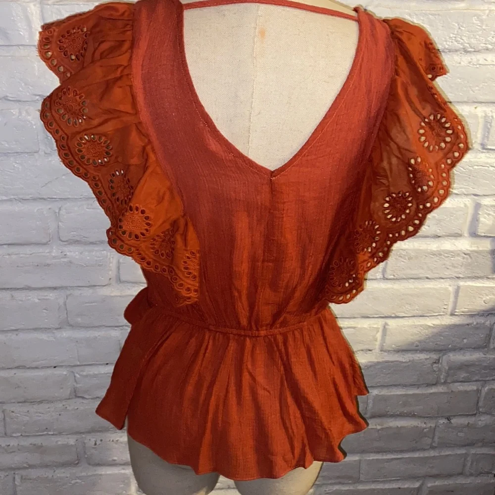 SOLD Twine and String Woman Orange Blouse/Top size M - Picture 8 of 12